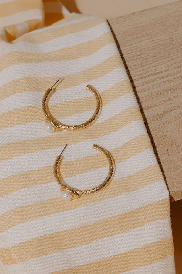 Susan Shaw Pearl Accent Hoop Earrings
