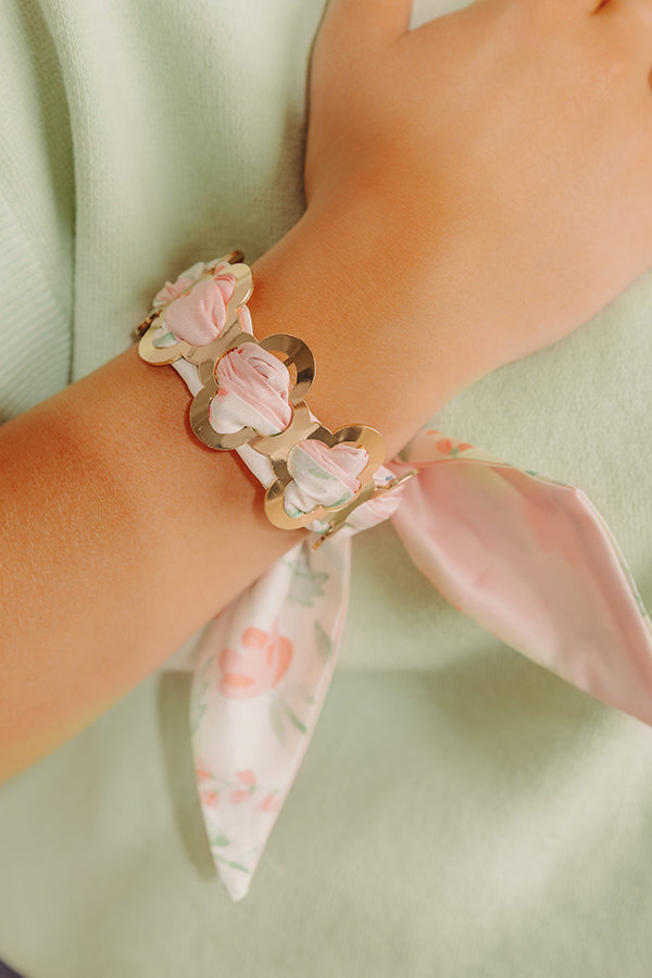 First Class Chic Scarf Cuff Bracelet in Pink Image - 2