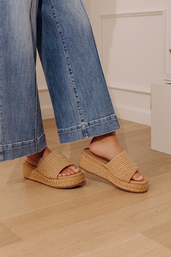 The Taniya Raffia Woven Platform Wedge Image - 2