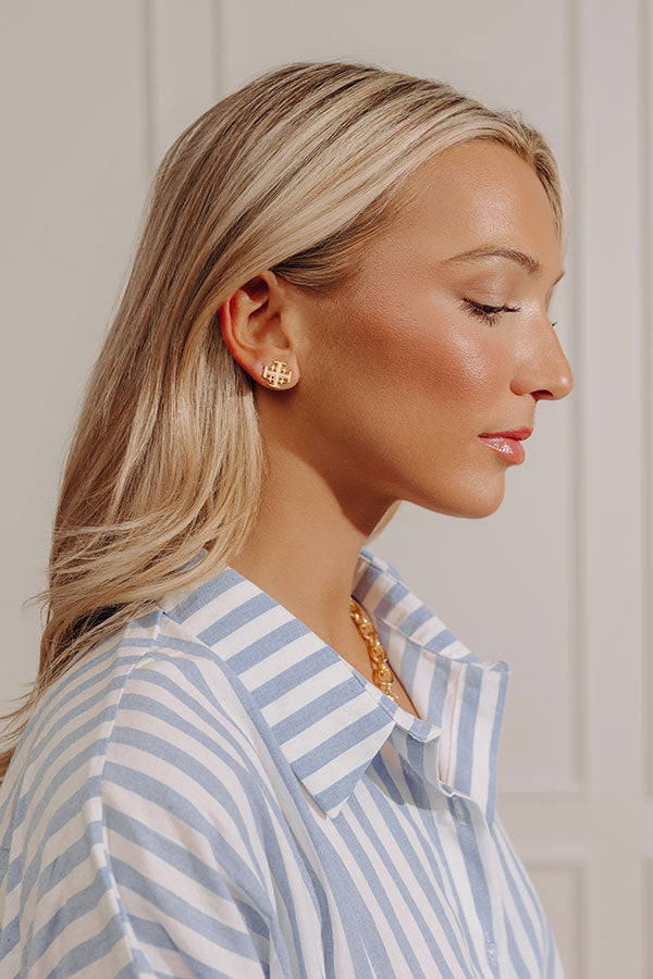 Susan Shaw Jerusalem Cross Stud Earrings Image - 1