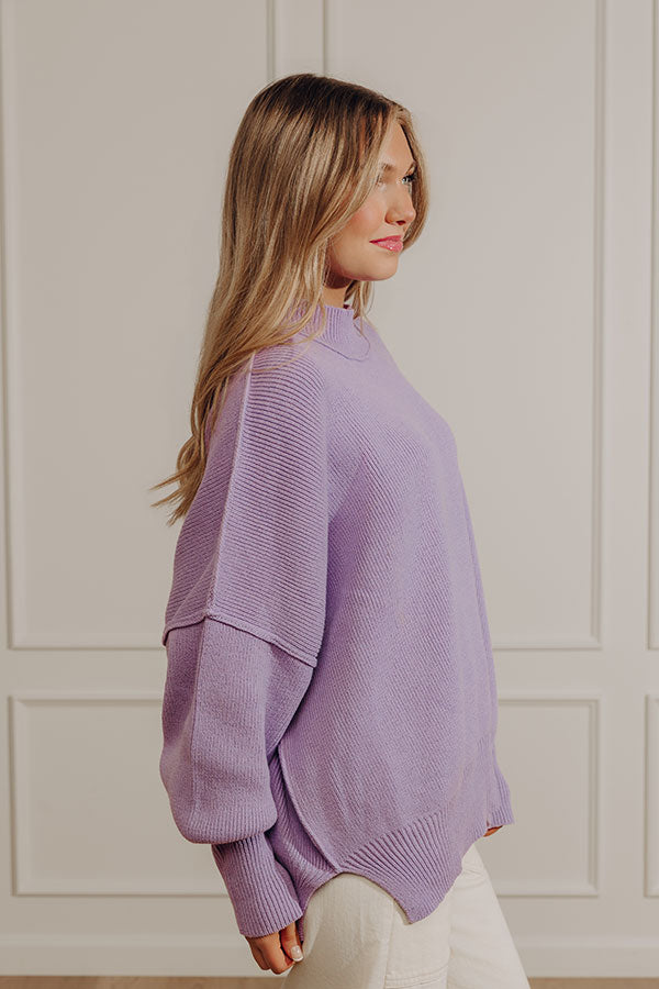 Full Of Warmth Tunic Sweater In Lavender Image - 3