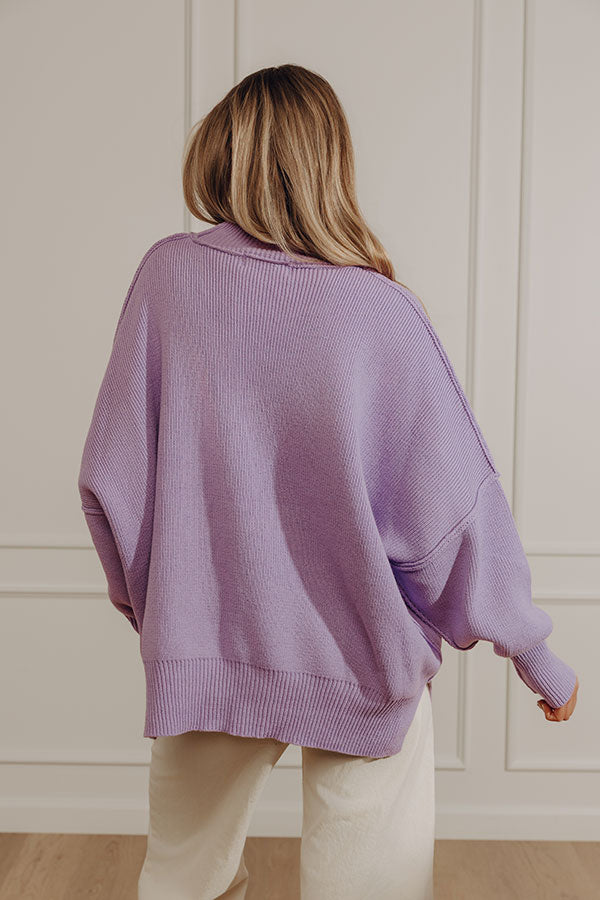 Full Of Warmth Tunic Sweater In Lavender Image - 4