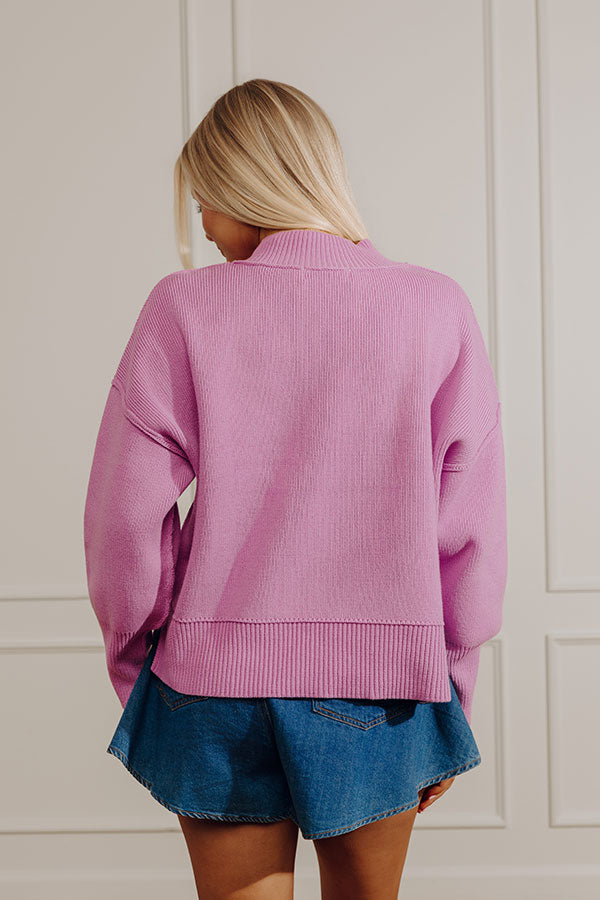 Casual Cutie Knit Sweater in Violet Image - 4