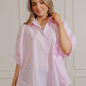 Cheerful Check Oversized Button Up Top Image - 1
