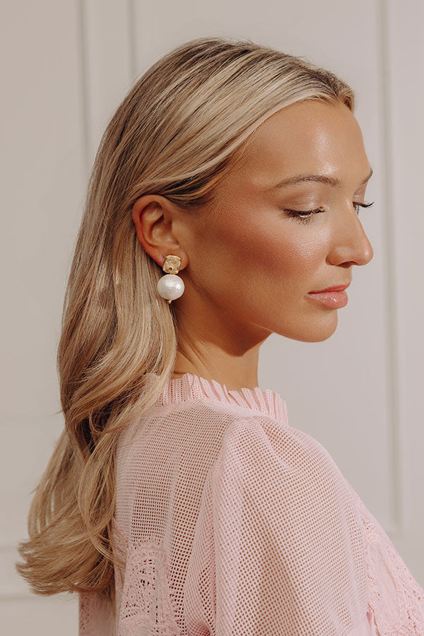 Susan Shaw Square Cotton Pearl Drop Earrings Image - 1