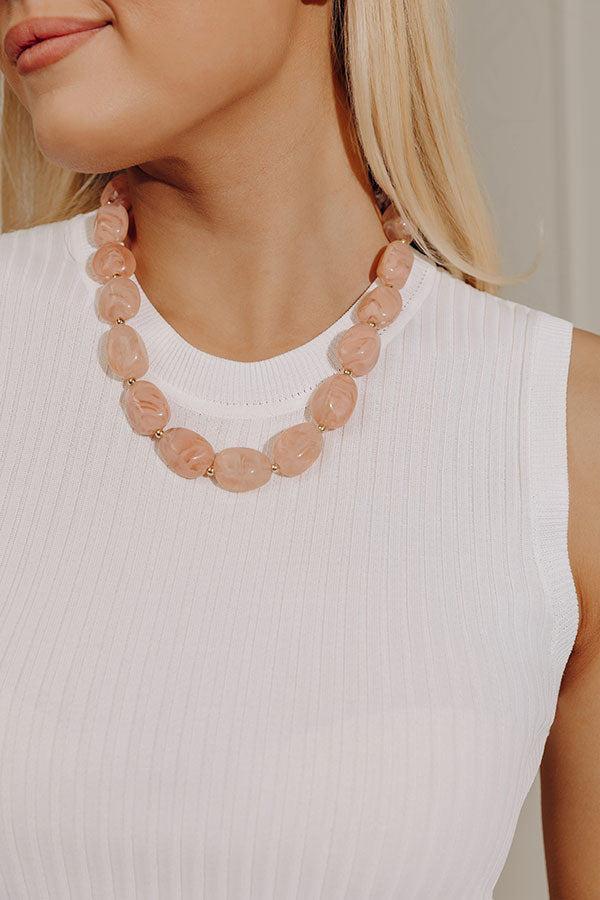 Sweet Statement Necklace in Peach Image - 2