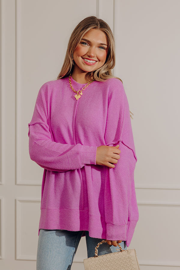 Soft Darling Oversized Sweatshirt in Violet Image - 1