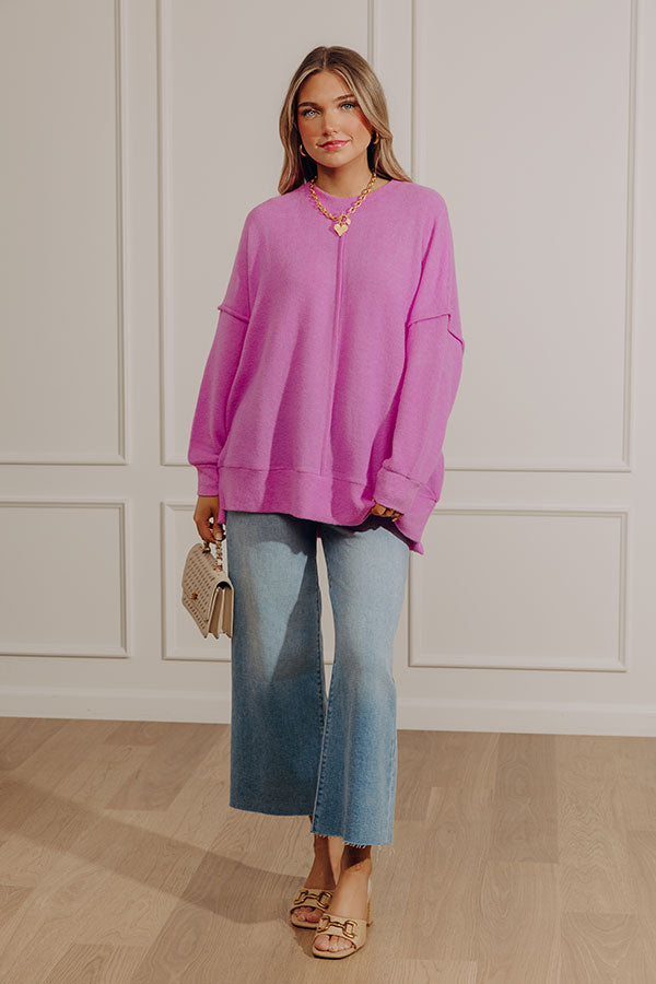 Soft Darling Oversized Sweatshirt in Violet Image - 4