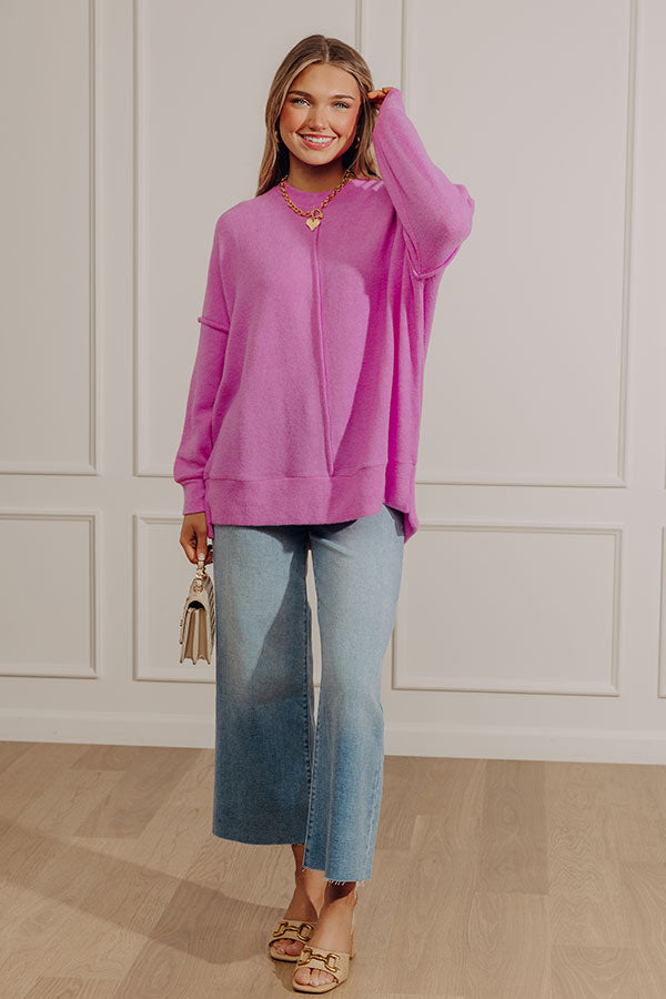 Soft Darling Oversized Sweatshirt in Violet Image - 5