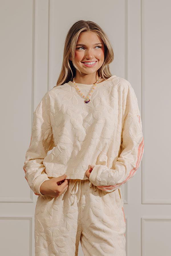 Soft Blooms French Terry Knit Sweatshirt Image - 1