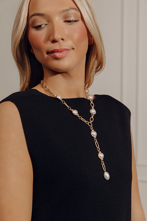 Golden Hour Chic Lariat Necklace Image - 2