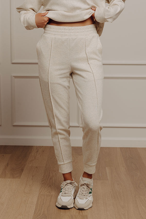 Effortlessly Soft High Waist Scuba Pants in French Vanilla Image - 2