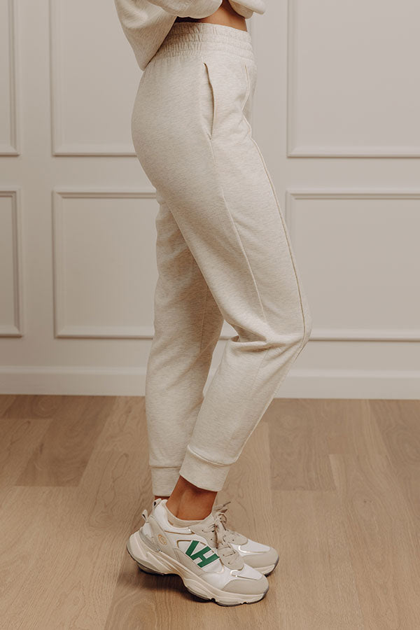 Effortlessly Soft High Waist Scuba Pants in French Vanilla Image - 3