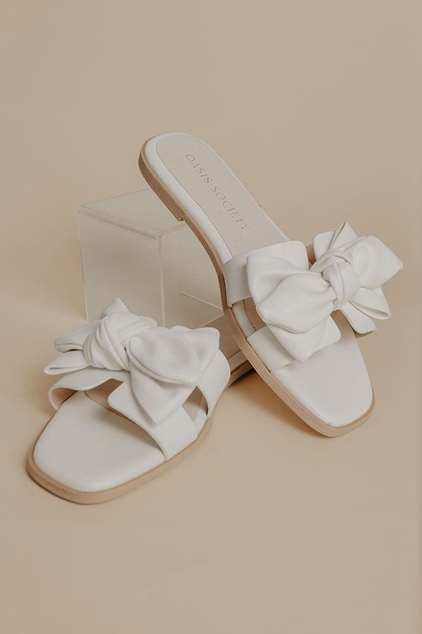 The Ginny Faux Leather Sandal in White Image - 3