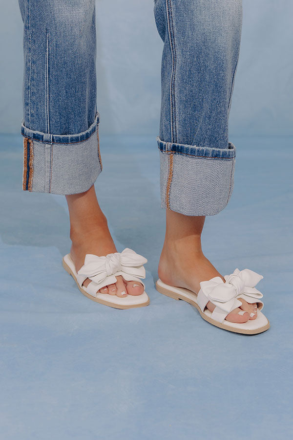 The Ginny Faux Leather Sandal in White Image - 1