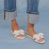 The Ginny Faux Leather Sandal in White Image - 1