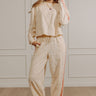 Soft Blooms High Waist French Terry Knit Pants Image - 1