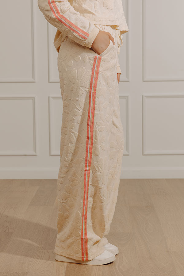 Soft Blooms High Waist French Terry Knit Pants Image - 2