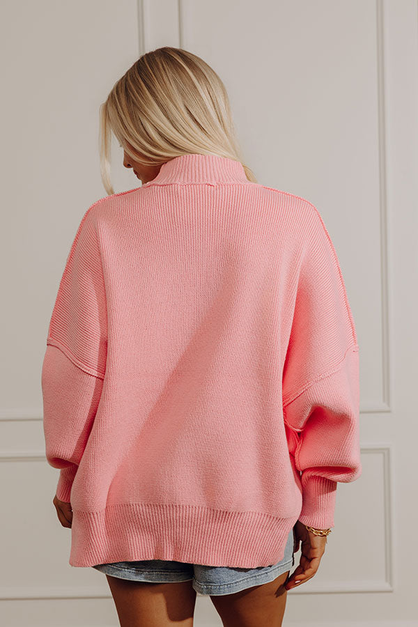 Full Of Warmth Tunic Sweater In Pink Image - 4