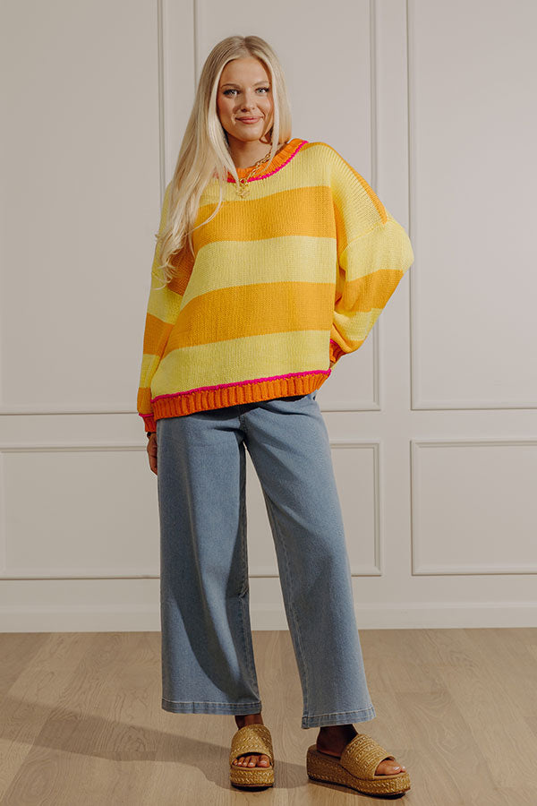 Coastal Ease Knit Sweater in Lemon Yellow Image - 2