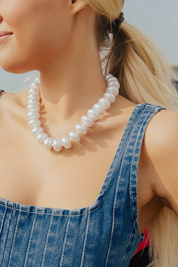 Bold Ambition Necklace in Pearl Image - 2