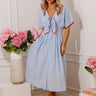 Shoreline Stripes Button Down Midi Dress Image - 1