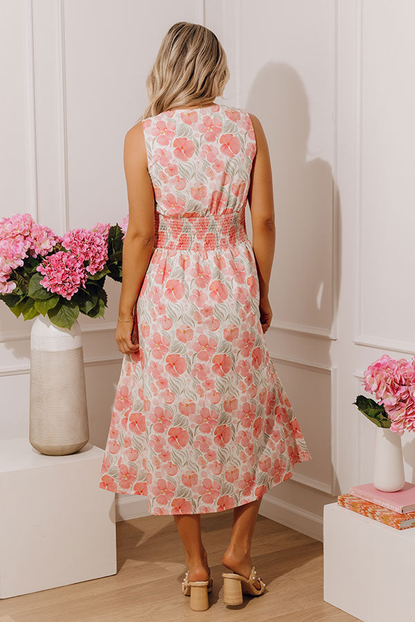 Picnic in Europe Floral Midi Dress Image - 4