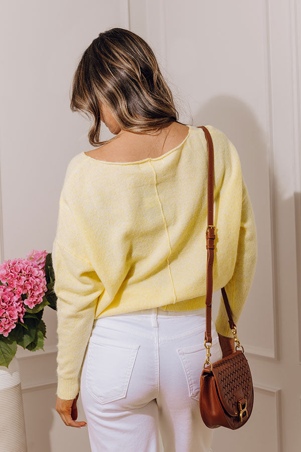 Soft Crush Knit Sweater Top in Yellow Image - 5