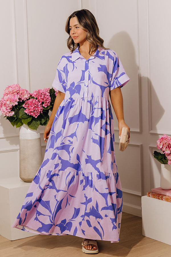 Lavender Fields Floral Maxi Dress Image - 5