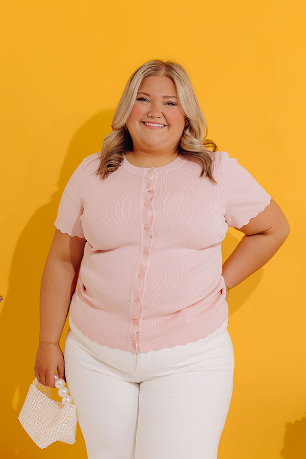 Simple Joy Knit Button Up Top Curves Image - 3