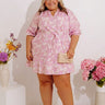 French Garden Floral Mini Dress in Violet Curves Image - 1