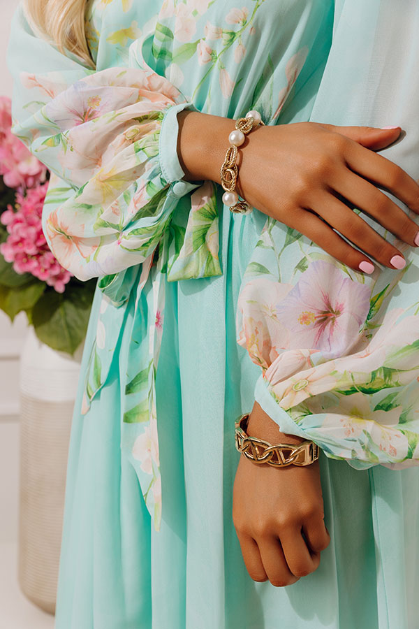 Secret Garden Floral Maxi Dress in Aqua Image - 2