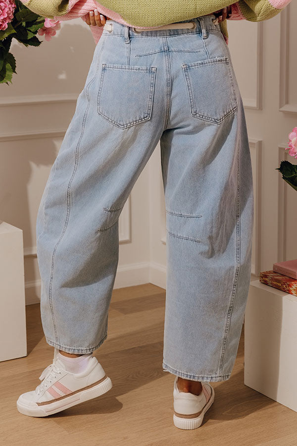 The Olivia Midrise Distressed Barrel Leg Jean Image - 3
