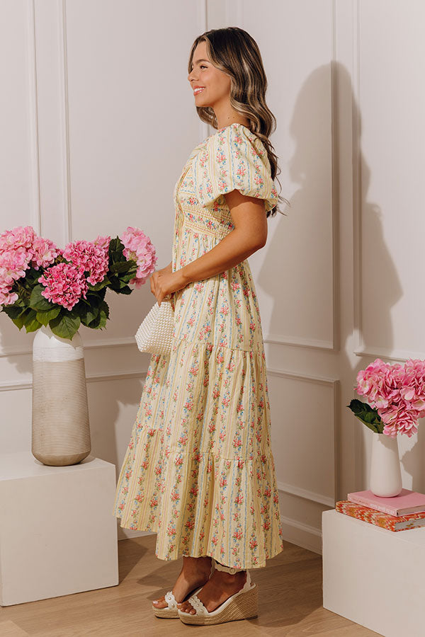 City Of Flowers Pleated Midi Dress Image - 3