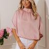 Daily Luxe Satin Quarter Zip Top Image - 1