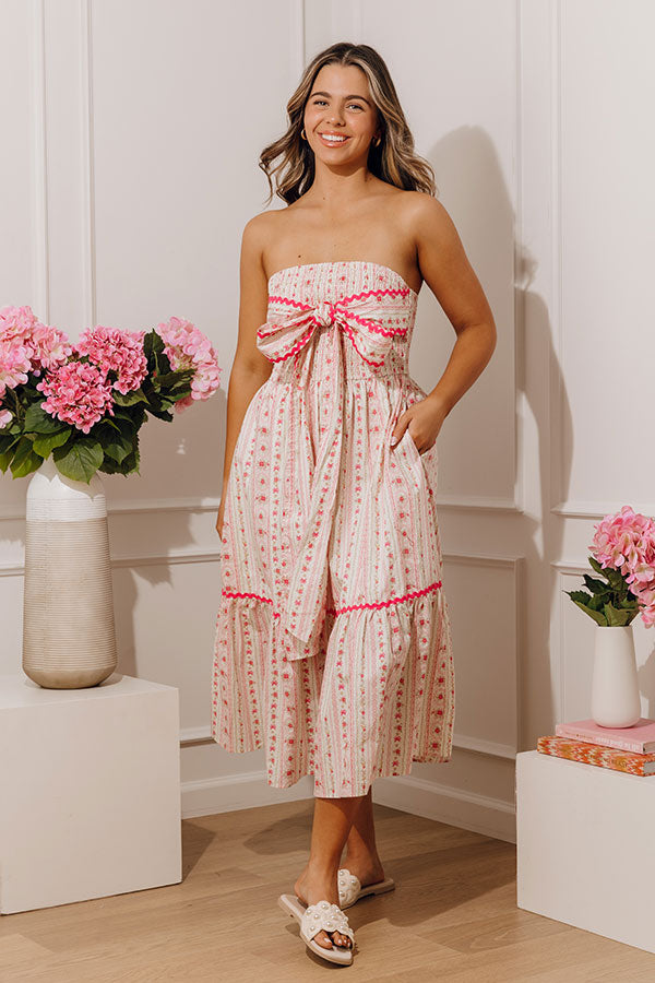 Petal Kiss Floral Smocked Midi Dress
