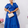 Laughs On The Patio Front Tie Poplin Maxi Dress Curves Image - 1