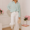 Bold by the Bay Oversized Button Up Top in Green Image - 1