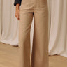 The Elena High Waist Twill Wide Leg Pants in Iced Latte Image - 1