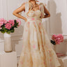 Sweet Evening Floral Organza Midi Dress Image - 1