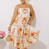 Acapulco Sunshine Floral Midi Dress in Cream Curves Image - 1