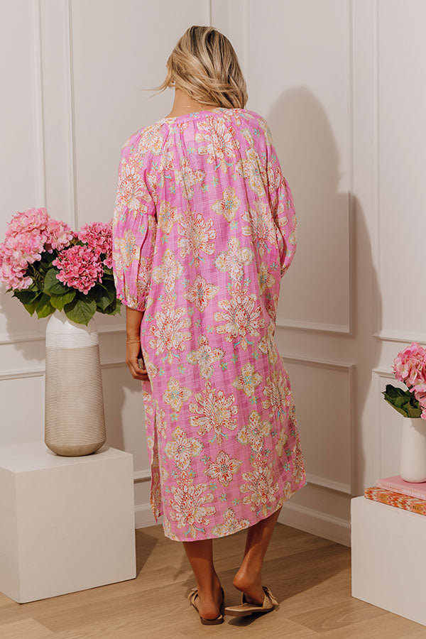 West Coast Getaway Embellished Floral Midi Dress Image - 4