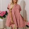 Charming Glance Stripe Mini Dress in Red Image - 1