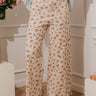 The Meadow High Waist Floral Wide Leg Pants in Oatmeal Image - 1