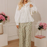 The Meadow High Waist Floral Wide Leg Pants in Sage Image - 1