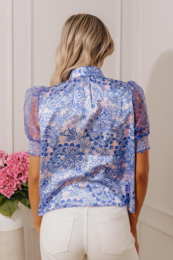 Couture Moment Floral Satin Top Image - 5