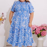 Casual Garden Smocked Floral Midi Dress Curves Image - 1
