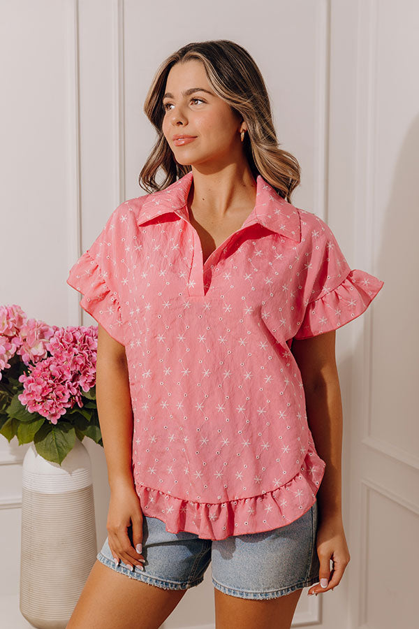 Sweet Stitch Eyelet Embroidered Top Image - 1