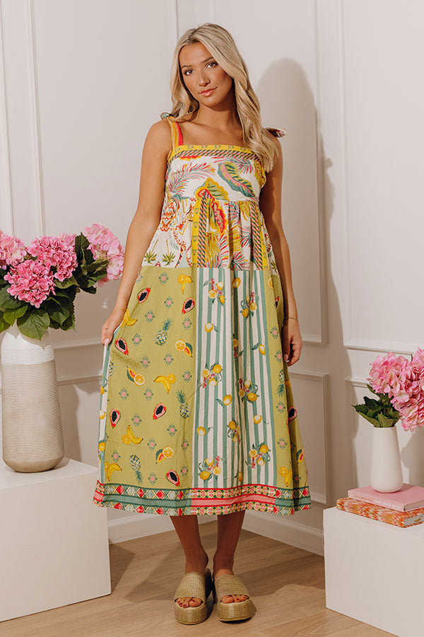 Tropical Escape Color Block Midi Dress Image - 4