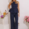 Right On Point High Waist Wide Leg Jeans in Navy Image - 1